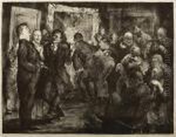 Artists Judging Works Of Art Oil Painting by George Wesley Bellows