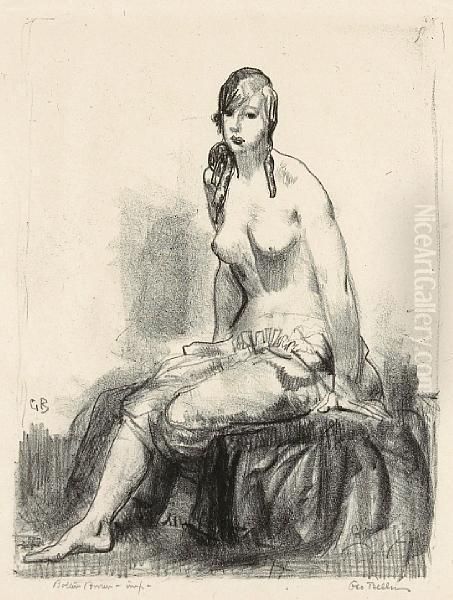 Morning, Nude Sketch Oil Painting by George Wesley Bellows