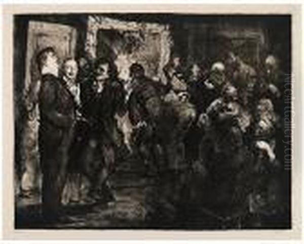 Artists Judging Works Of Art Oil Painting by George Wesley Bellows