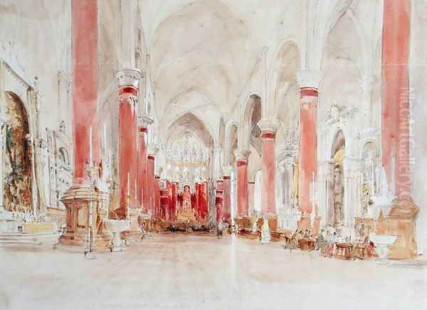 Interior of the Church of San Giovanni e Paolo Venice Oil Painting by James Holland