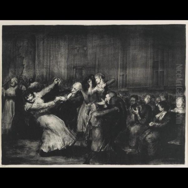 Dance In A Madhouse, 1917 [mason 49] Oil Painting by George Wesley Bellows