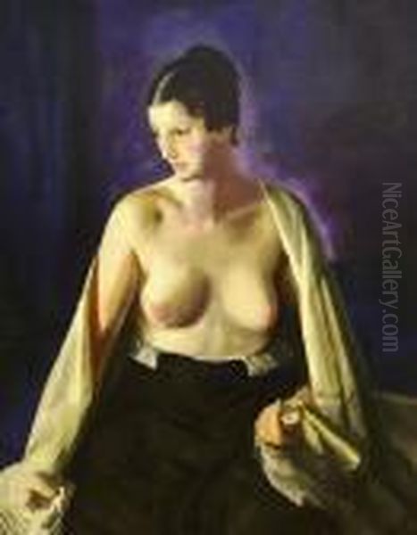 Nude With The White Shawl Oil Painting by George Wesley Bellows