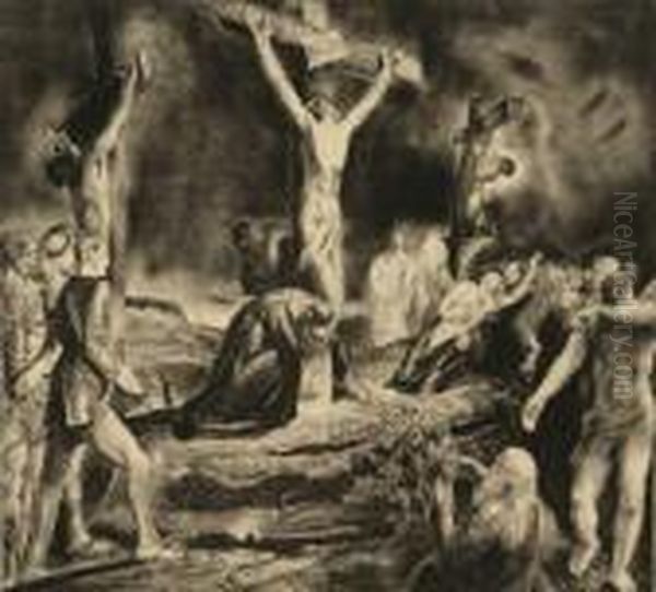 Crucifixion Of Christ Oil Painting by George Wesley Bellows