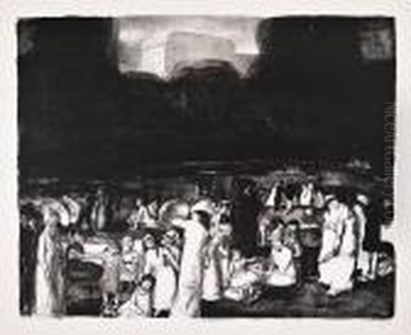 In The Park, Dark Oil Painting by George Wesley Bellows