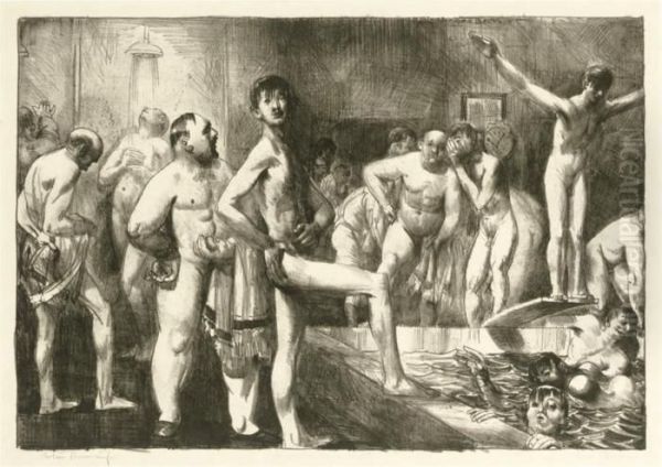 Business-men's Bath (mason 145) Oil Painting by George Wesley Bellows