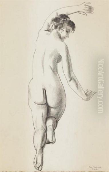 Nude With Arm Upraised Oil Painting by George Wesley Bellows