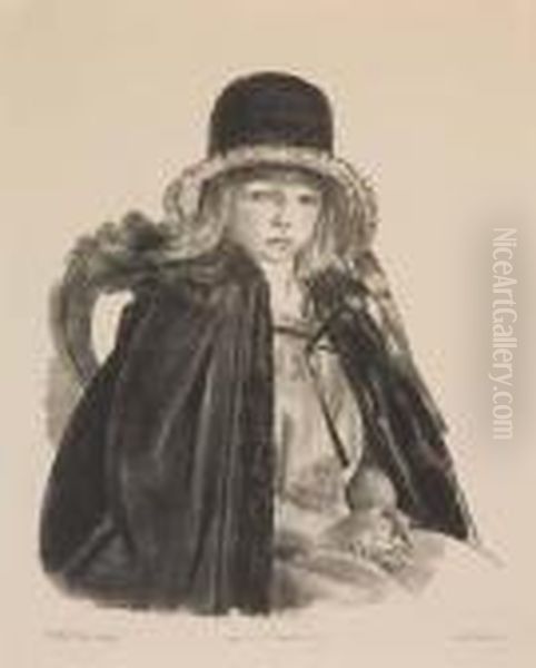 Jean In A Black Hat Oil Painting by George Wesley Bellows