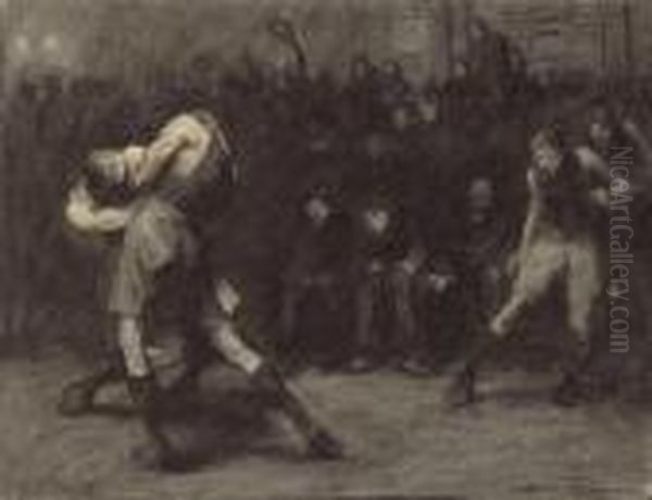 Basketball Oil Painting by George Wesley Bellows