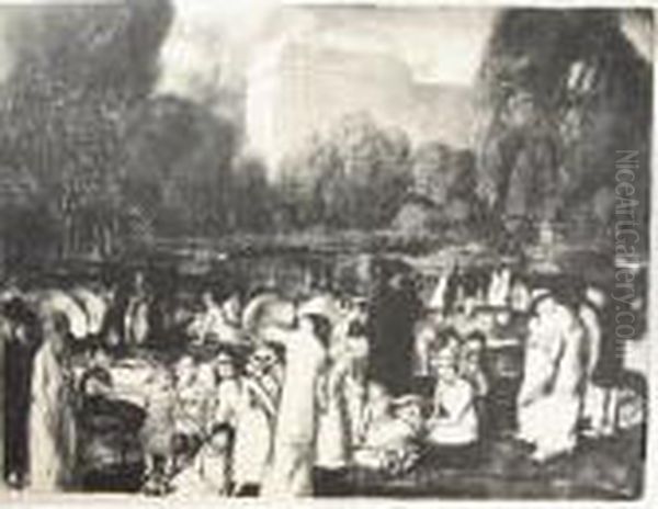 In The Park, Light (mason 30) Oil Painting by George Wesley Bellows