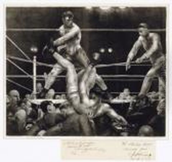 Dempsey And Firpo (m. 181) Oil Painting by George Wesley Bellows