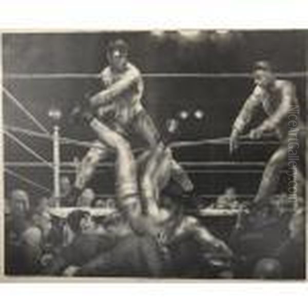 Dempsey And Firpo (m. 181) Oil Painting by George Wesley Bellows