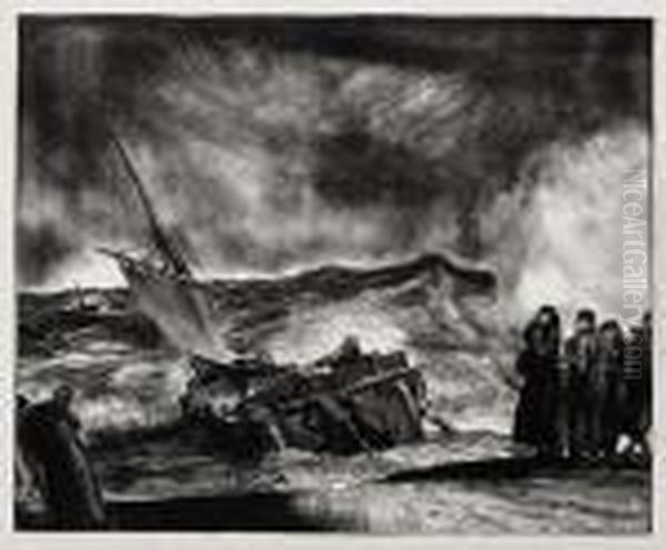 Allan Donn Puts To Sea Oil Painting by George Wesley Bellows