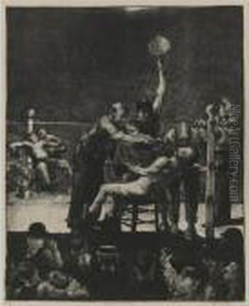 Between Rounds, First Stone (mason 25) Oil Painting by George Wesley Bellows