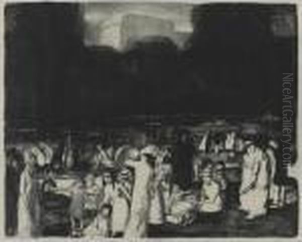 In The Park, Dark (mason 30) Oil Painting by George Wesley Bellows