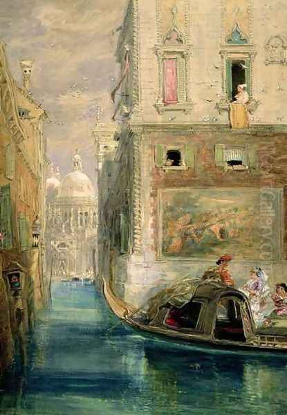 The Gondola Venice with Santa Maria della Salute in the Distance Oil Painting by James Holland