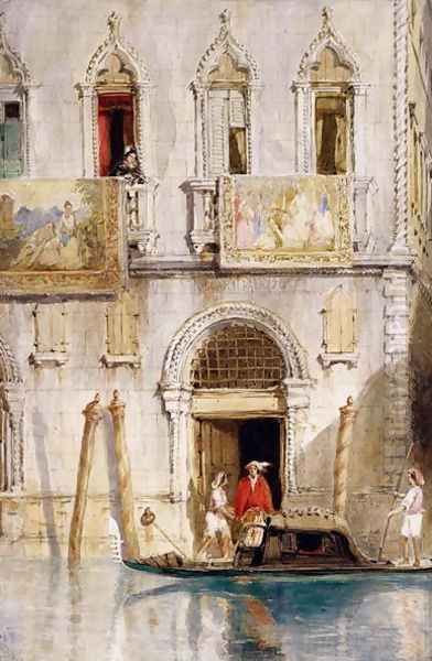 The Steps of the Palazzo Foscari Venice Oil Painting by James Holland