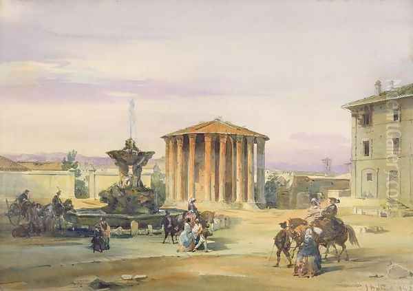 The Temple of Vesta Rome Oil Painting by James Holland