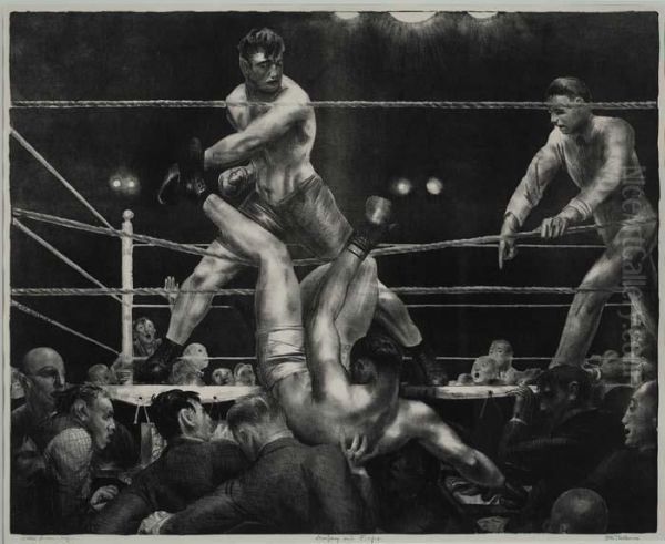 Dempsey And Firpo Oil Painting by George Wesley Bellows