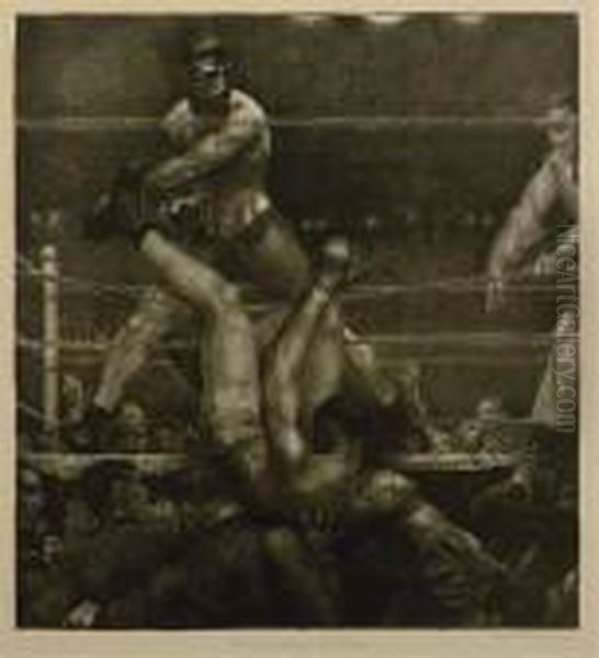 Dempsey Through The Ropes Oil Painting by George Wesley Bellows