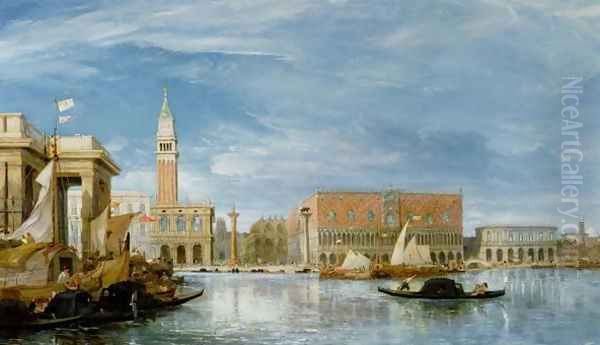 View of the Molo and the Palazzo Ducale in Venice Oil Painting by James Holland