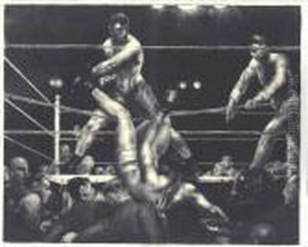 Dempsey And Firpo (m. 181) Oil Painting by George Wesley Bellows