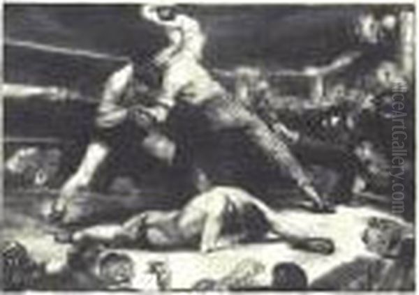 A Knockout (m. 92) Oil Painting by George Wesley Bellows