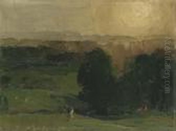 Sunset, Jersey Hills Oil Painting by George Wesley Bellows