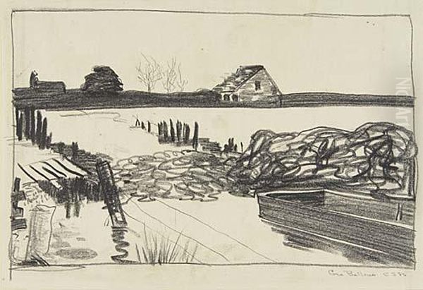 Landscape With A Dock Oil Painting by George Wesley Bellows