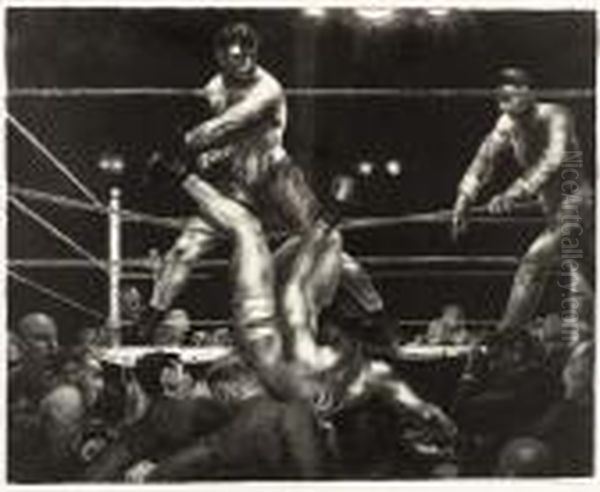 Dempsey And Firpo Oil Painting by George Wesley Bellows