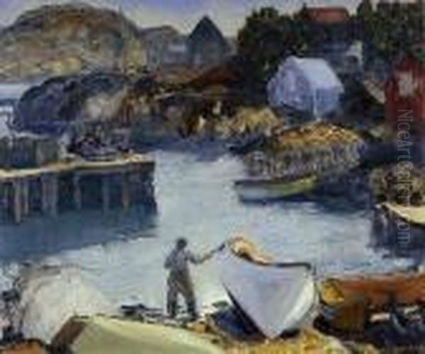 Cleaning His Lobster Boat Oil Painting by George Wesley Bellows