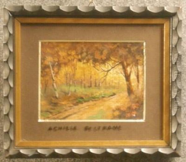 Strada Nel Bosco In Autunno Oil Painting by Achille Beltrame