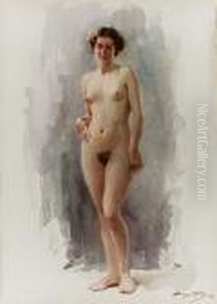 Nudo Femminile Oil Painting by Achille Beltrame