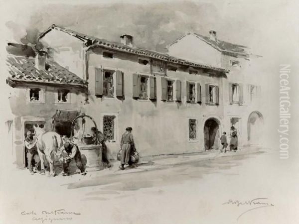 Casa Natale Ad Arsignano Oil Painting by Achille Beltrame