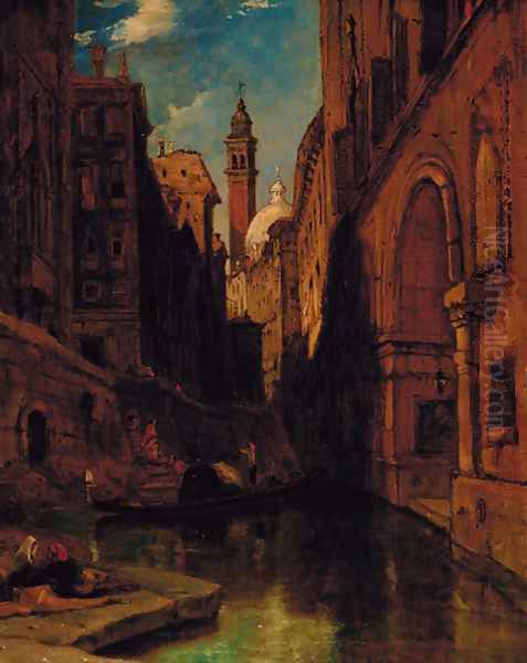 The back of the Malipiero Palazzo, Venice Oil Painting by James Holland