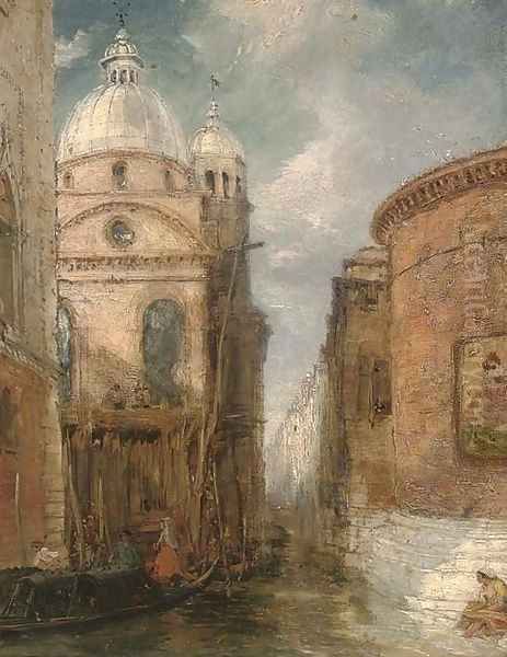 A Venetian backwater Oil Painting by James Holland