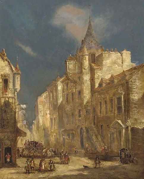 The Royal Mile, Edinburgh Oil Painting by James Holland