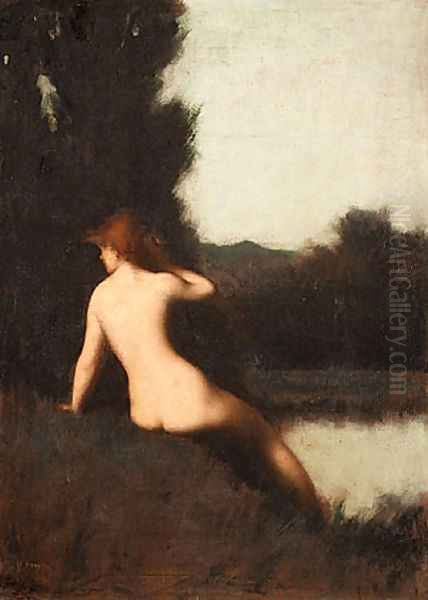 A Bather Oil Painting by Jean-Jacques Henner