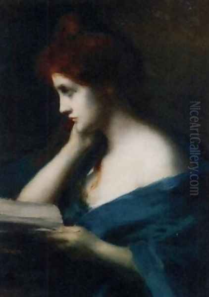 Melancholie Oil Painting by Jean-Jacques Henner