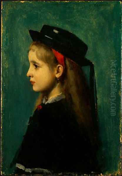 Alsatian Girl Oil Painting by Jean-Jacques Henner