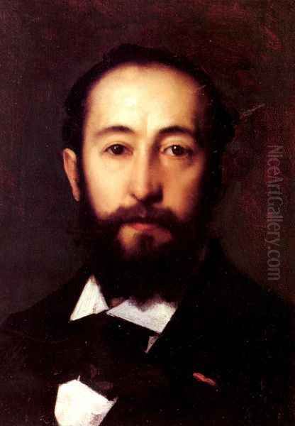 Portrait D'Homme (Portrait Of A Man) Oil Painting by Jean-Jacques Henner