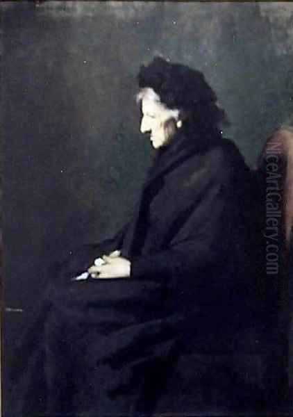 Mme Sraphin Henner Oil Painting by Jean-Jacques Henner