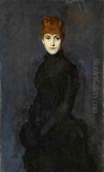 Portrait of Countess Kessler Oil Painting by Jean-Jacques Henner