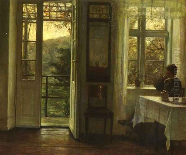 At The Window Oil Painting by Carl Vilhelm Holsoe