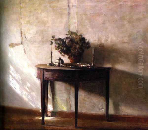 Interior I Sollys (A Sunlit Interior) Oil Painting by Carl Vilhelm Holsoe