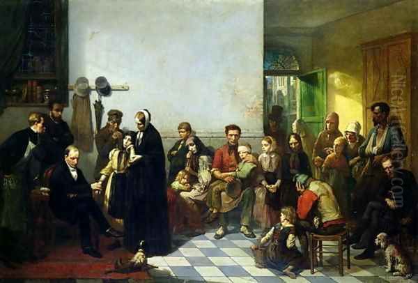 The Doctor for the Poor Oil Painting by Johannes-Hubertus-Leonardus de Haas