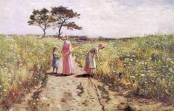 Picking Flowers 1882 Oil Painting by Hamilton Hamilton