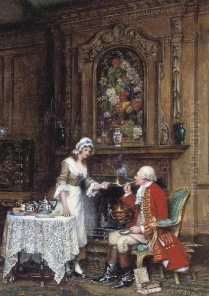 The Squire Oil Painting by Frank Moss Bennett