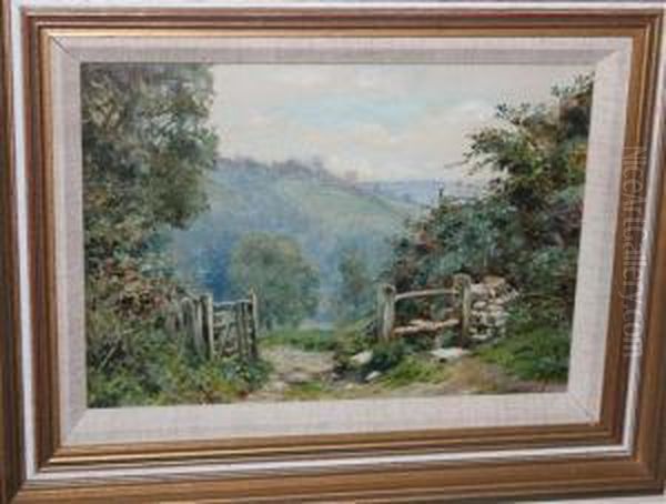 Near Stroud, Gloucestershire, Ex-studio Collection Oil Painting by Frank Moss Bennett