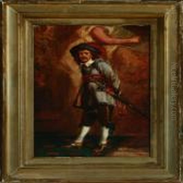 Cavalier In Standing Posture Oil Painting by Frank Moss Bennett