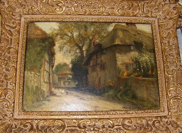 Stott's House, Amberley, Sussex Oil Painting by Frank Moss Bennett